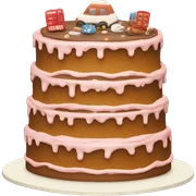Double-decker cake in style of the Lambeth sticker