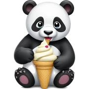 Panda eating ice cream sticker