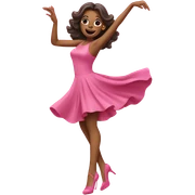 Woman dancing on high heels pink dress and pink shoes  sticker
