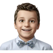 smiling boy in white shirt sticker