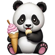 Panda eating ice cream sticker