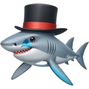 Shark with a top hat sticker
