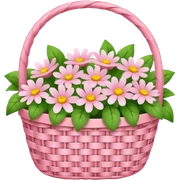 Romantic pink pastel basket  sticker