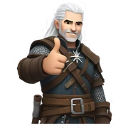 geralt of rivia, thumb up sticker