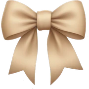 beige bow sticker