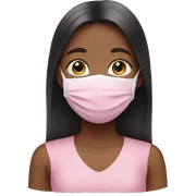 Girl with pink face mask on sticker