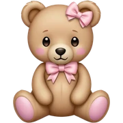 teddy bear with pastel pink bow sticker