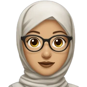 Hijabi white skinned girl brown eyes wearing round glasses sticker