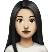 Hyper realism white girl with long black hair sticker