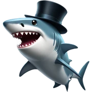 Shark with a top hat sticker
