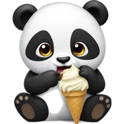 Panda eating ice cream sticker