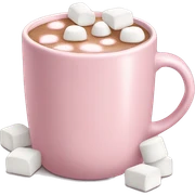 Light Pink mug of hot chocolate with marshmallows  sticker