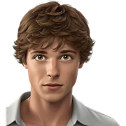 brown haired boy portrait sticker