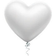 White Heart Balloons sticker