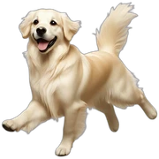 white golden retriever dancing sticker