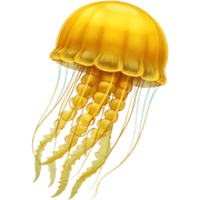 Bright yellow jellyfish  sticker