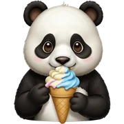 Panda eating ice cream sticker