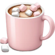 Light Pink mug of hot chocolate with marshmallows  sticker