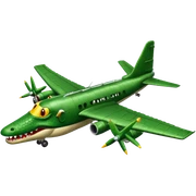 A bomber plane with a crocodile head  sticker