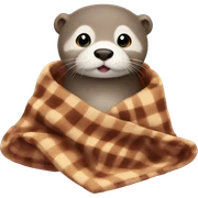 otter cozy in blanket sticker