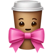 Coffee wrapped in a pink bow sticker