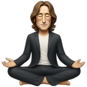 john lennon doing the lotus pose sticker