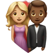 A couple surrounded by a heart  sticker