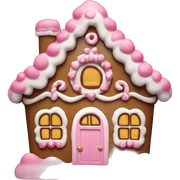 Pink gingerbread house sticker