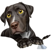 yellow-eyed animal on bed sticker