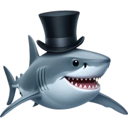 Shark with a top hat sticker