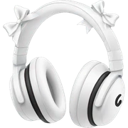 White headphones with bows sticker