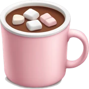 Light Pink mug of hot chocolate with marshmallows  sticker
