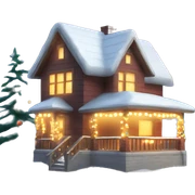 House with Christmas lights and snow sticker