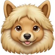 Perro rubio con mucho pelo sticker