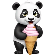 Panda eating ice cream sticker