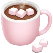 Light Pink mug of hot chocolate with marshmallows  sticker