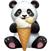 Panda eating ice cream sticker