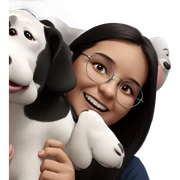girl smiling with pet animal sticker