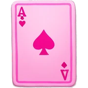 Pink playing card sticker