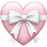 Pastel pink heart with white bow sticker