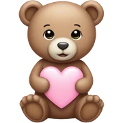 Cute teddy holding a light pink heart  sticker