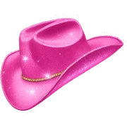 pink glittery cowgirl hat sticker
