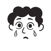 sad face with tears, expressing melancholy sticker