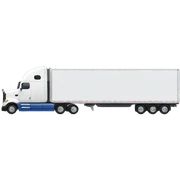 Semi truck and trailer, side view  sticker