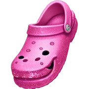 Pink crocs with glitter sticker