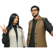 stylish couple in real world sticker