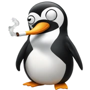 Pinguin smoking a cigarette sticker