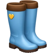 Unas botas peludas cafés y azul claro sticker