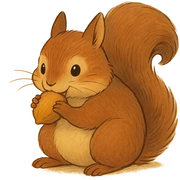 ghibli style squirrel eating sticker