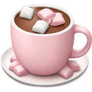 Light Pink mug of hot chocolate with marshmallows  sticker